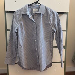 Crown & Ivy Navy Striped Button Down Shirt
